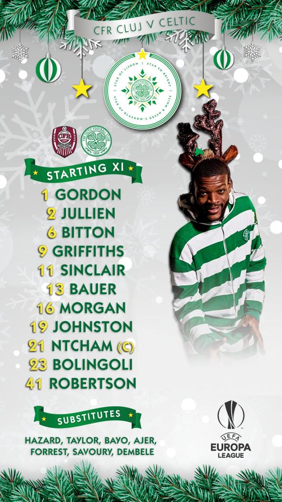 Cluj v Celtic – Team’s Up, Robertson starts, Griffiths leads the line