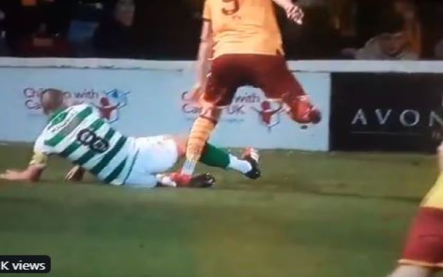 Video: Motherwell striker escapes punishment for clear stamp on Scott Brown