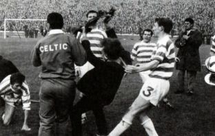 Celtic 2 Rangers 1 – A Yogi double then pitch invasion as Rangers fans assault Ian Young and Neil Mochan