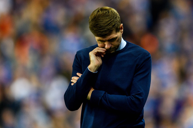 Steven Gerrard looks dejected