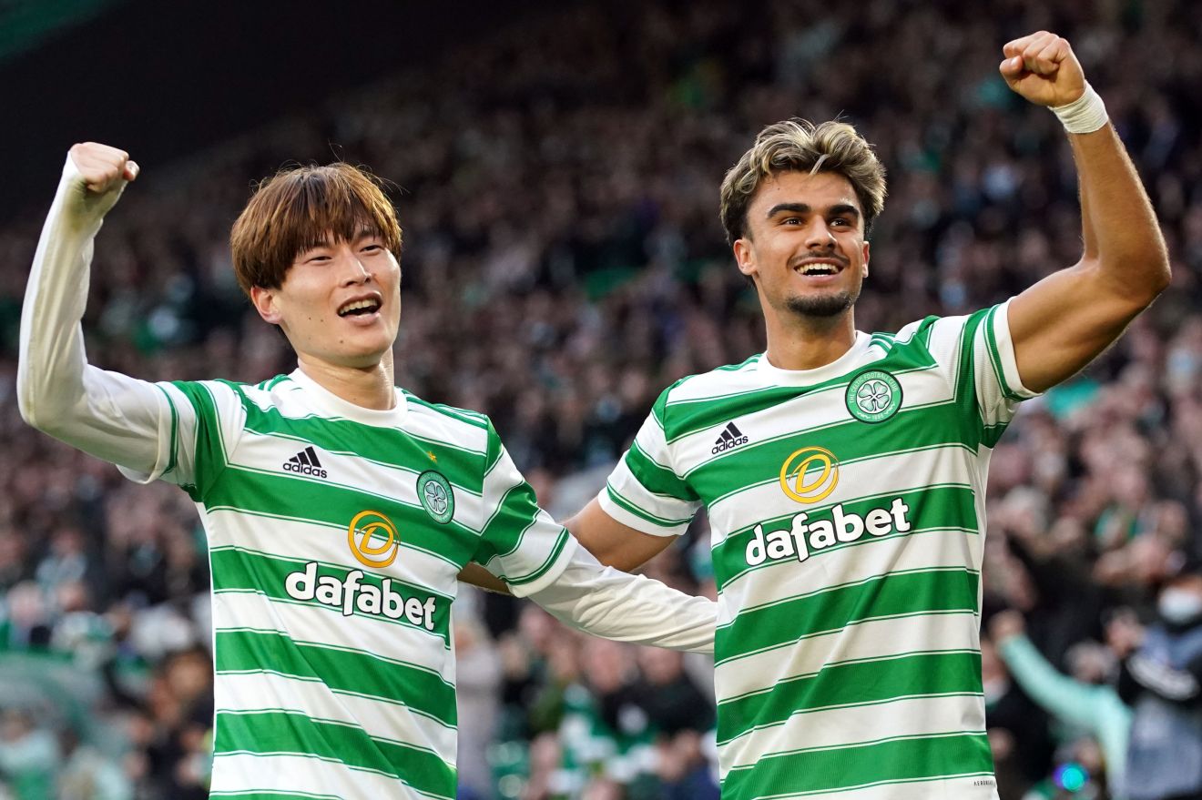 Teammates of Ferencvarosi TC celebrate after the UEFA Europa