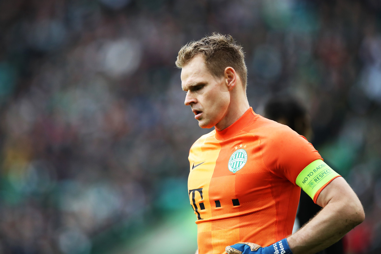 BUDAPEST, HUNGARY - FEBRUARY 5: Goalkeeper Denes Dibusz of