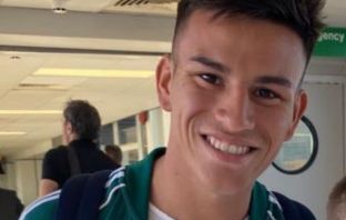 Photos: Bernabei pictured at Glasgow Airport