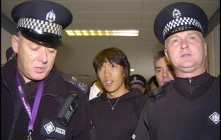 hunsuke Nakamura arrives at Glasgow Airport