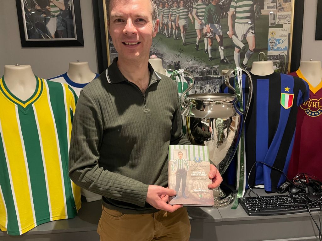 Matthew Marr with his debut Celtic book, photo The Celtic Star 