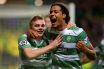 James Forrest is congratulated by Virgil van Dijk