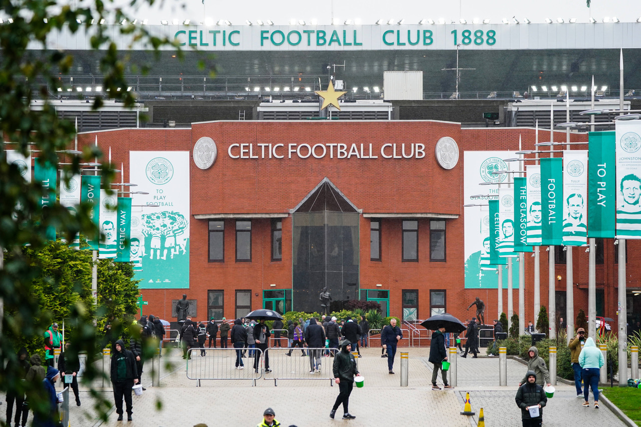 Scottish football fans fly flag of Palestine in match against