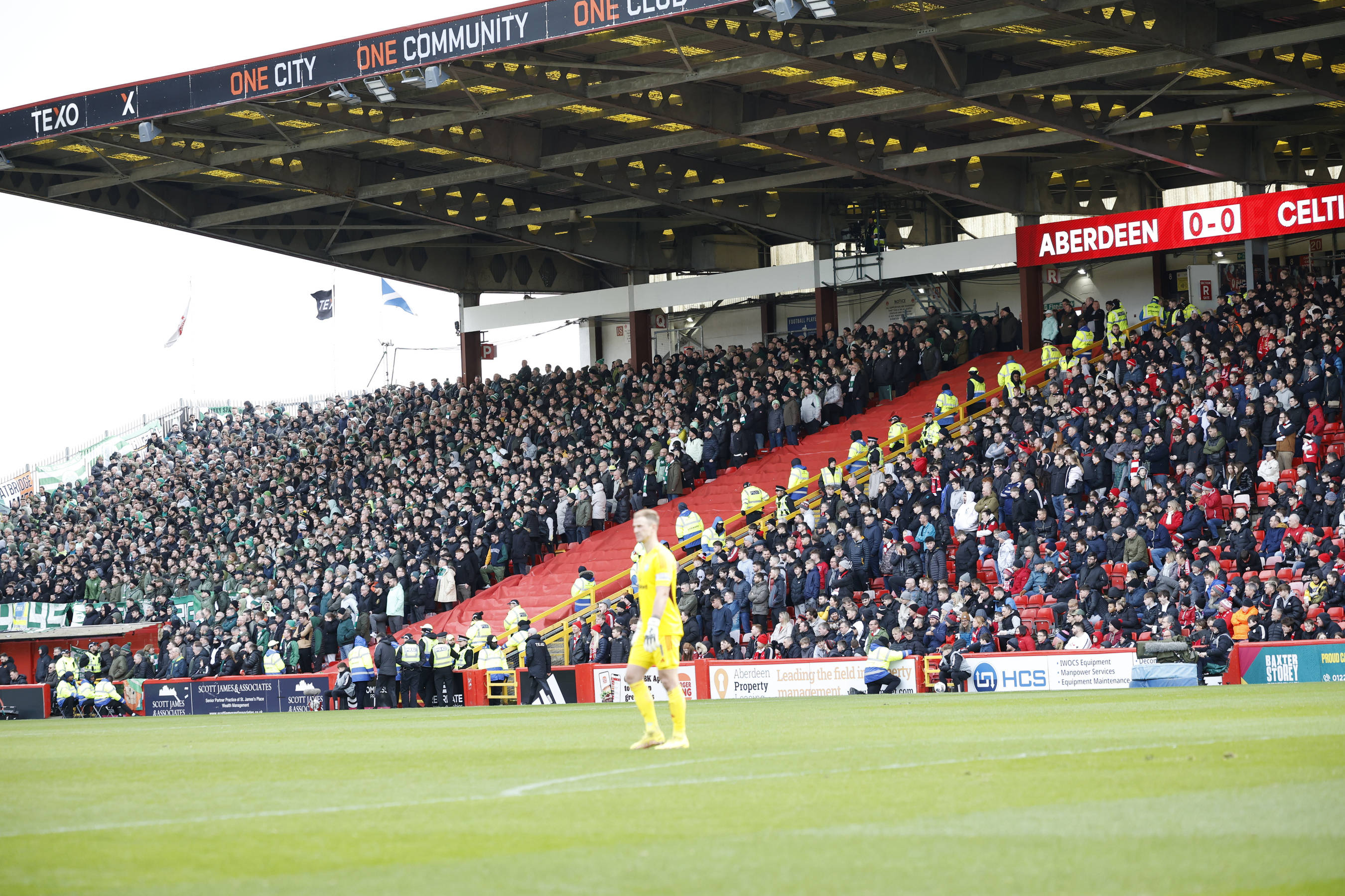 Celtic support at Pittodrie