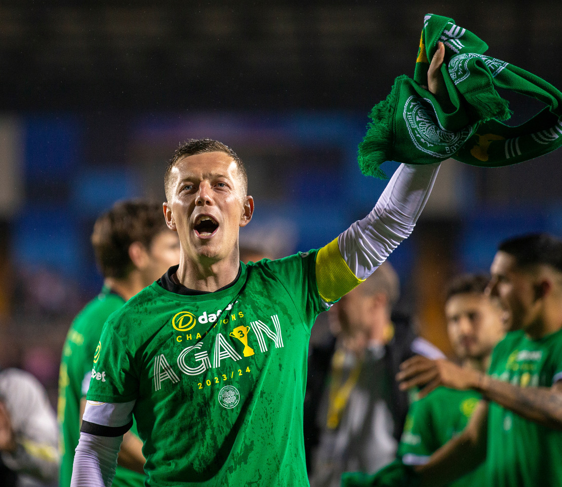 Callum McGregor celebrates another title win