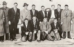 Sean Fallon with Celtic teammates