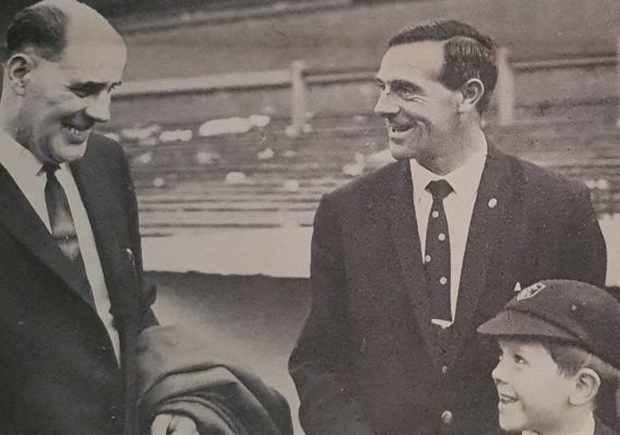 A young Ronnie in the colours of Queen’s Park (left) and (right) with his father Jimmy and son Stuart.