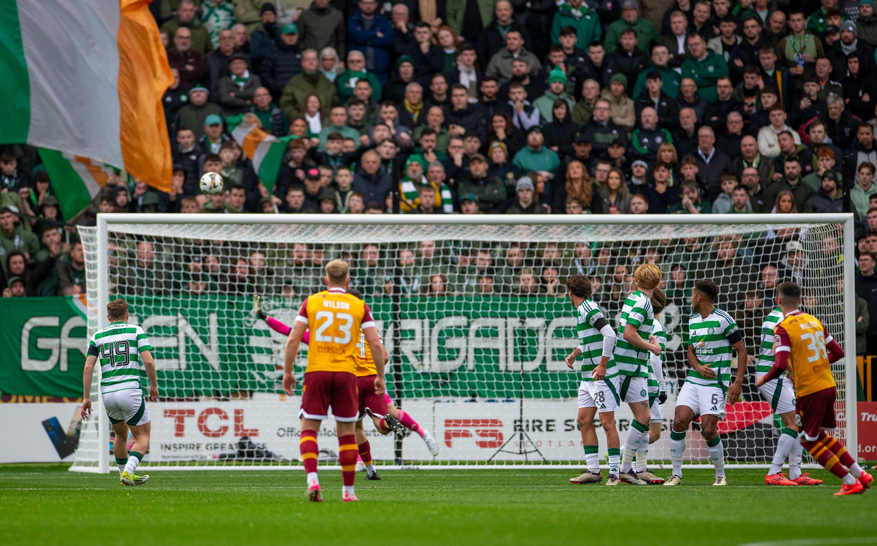 Motherwell hit the post.