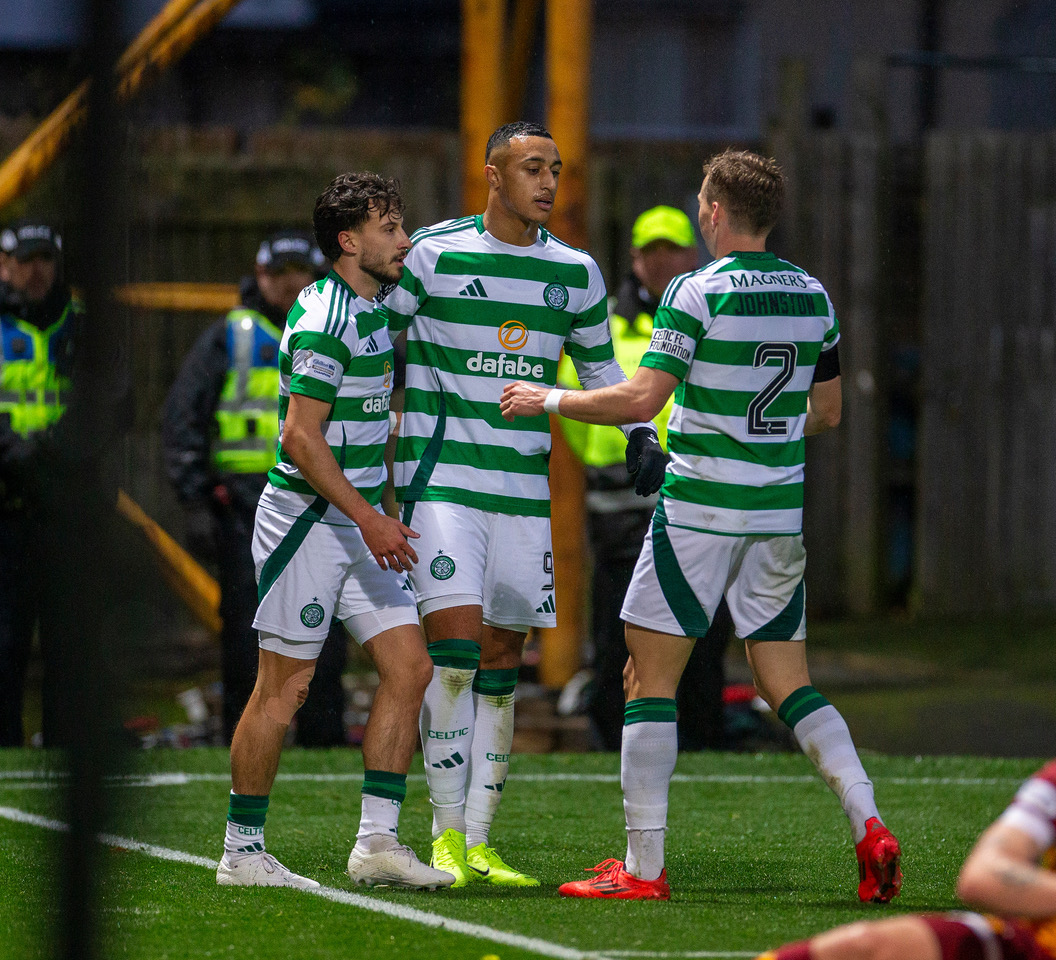 Adam Idah celebrates.