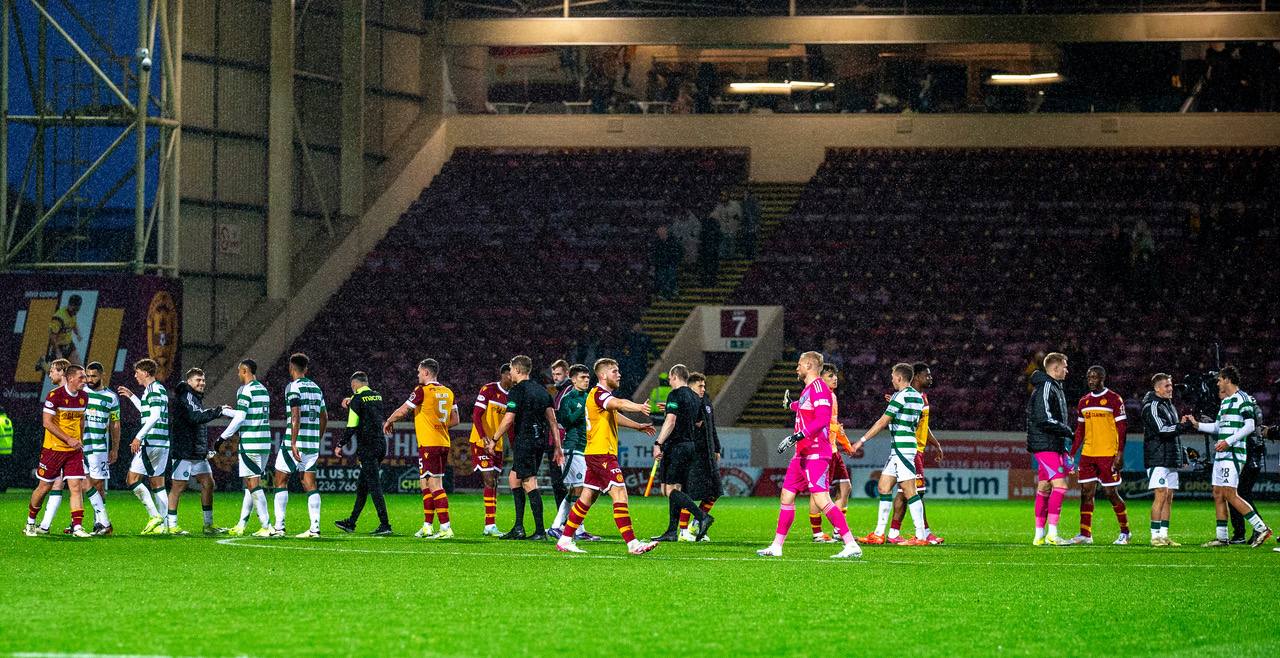 Full time handshakes at Fir Park