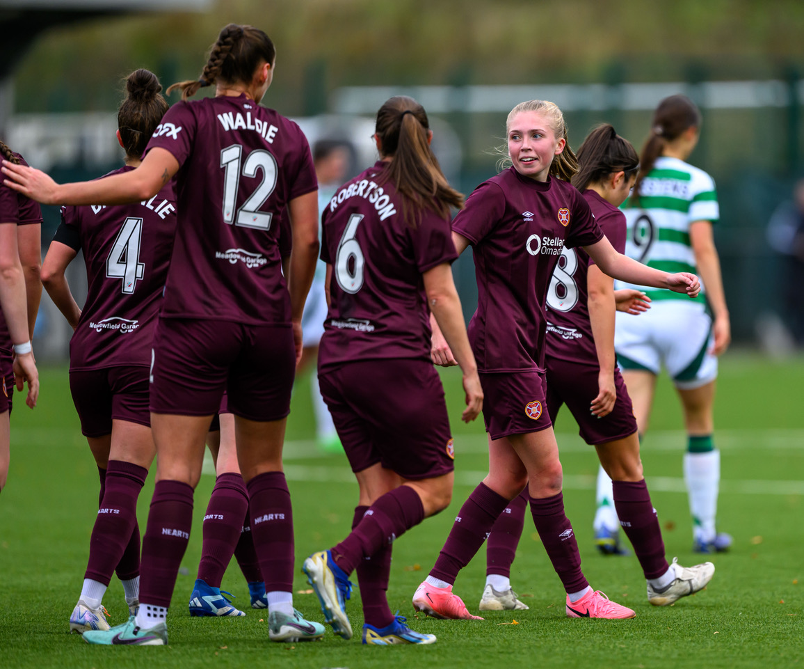 Hearts players celebrate