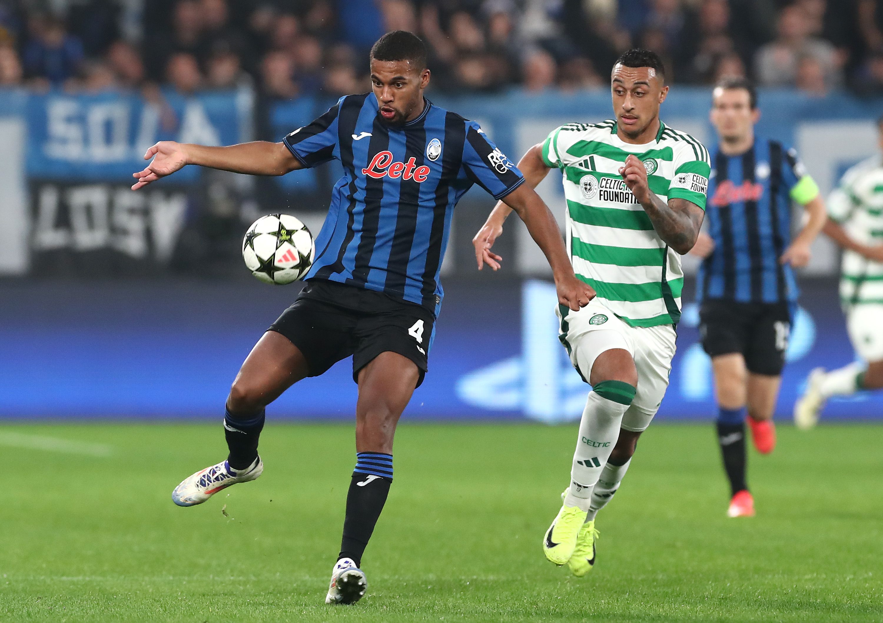 Adam Idah in action against Atalanta