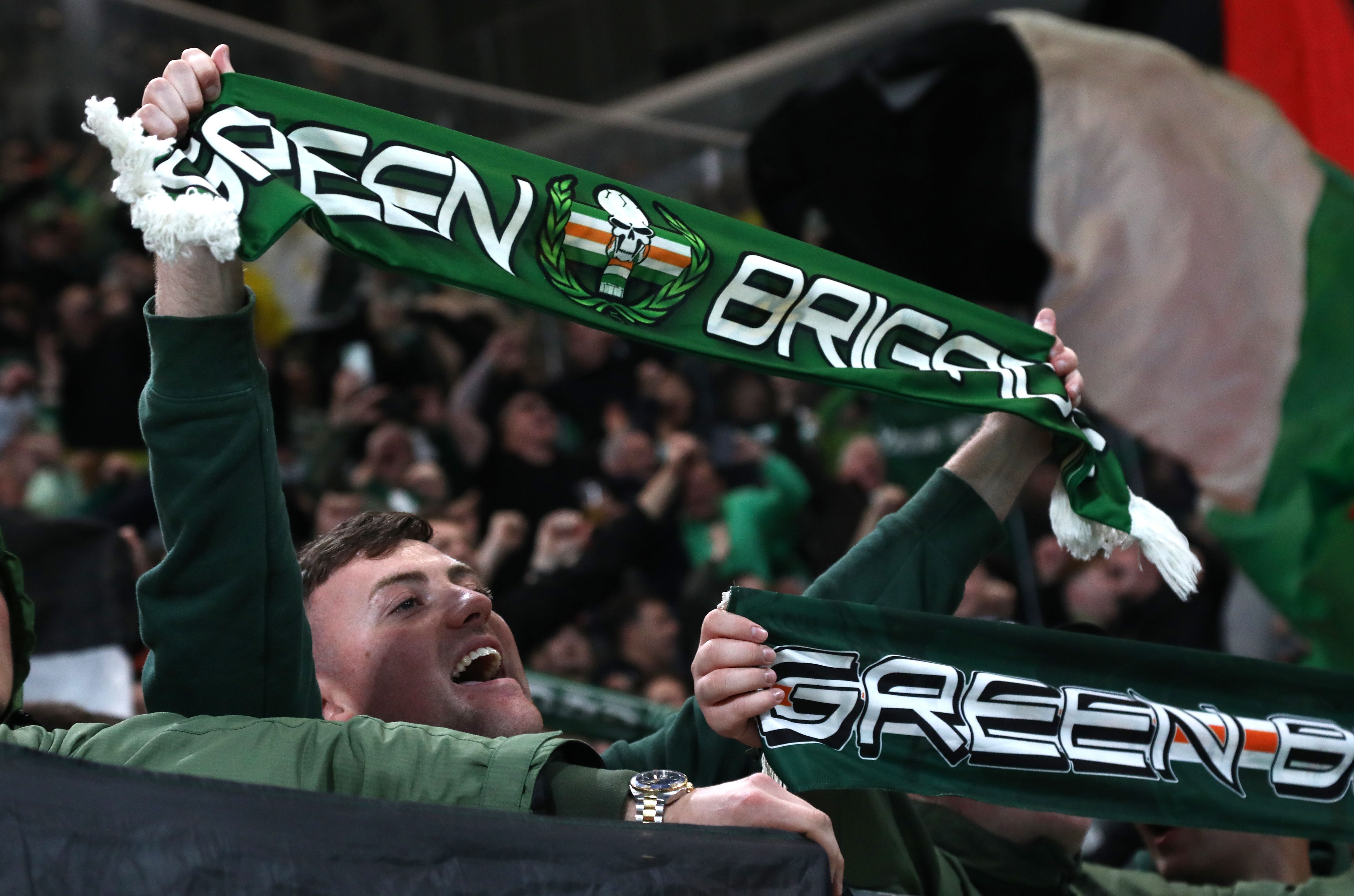 Celtic supporters in Bergamo