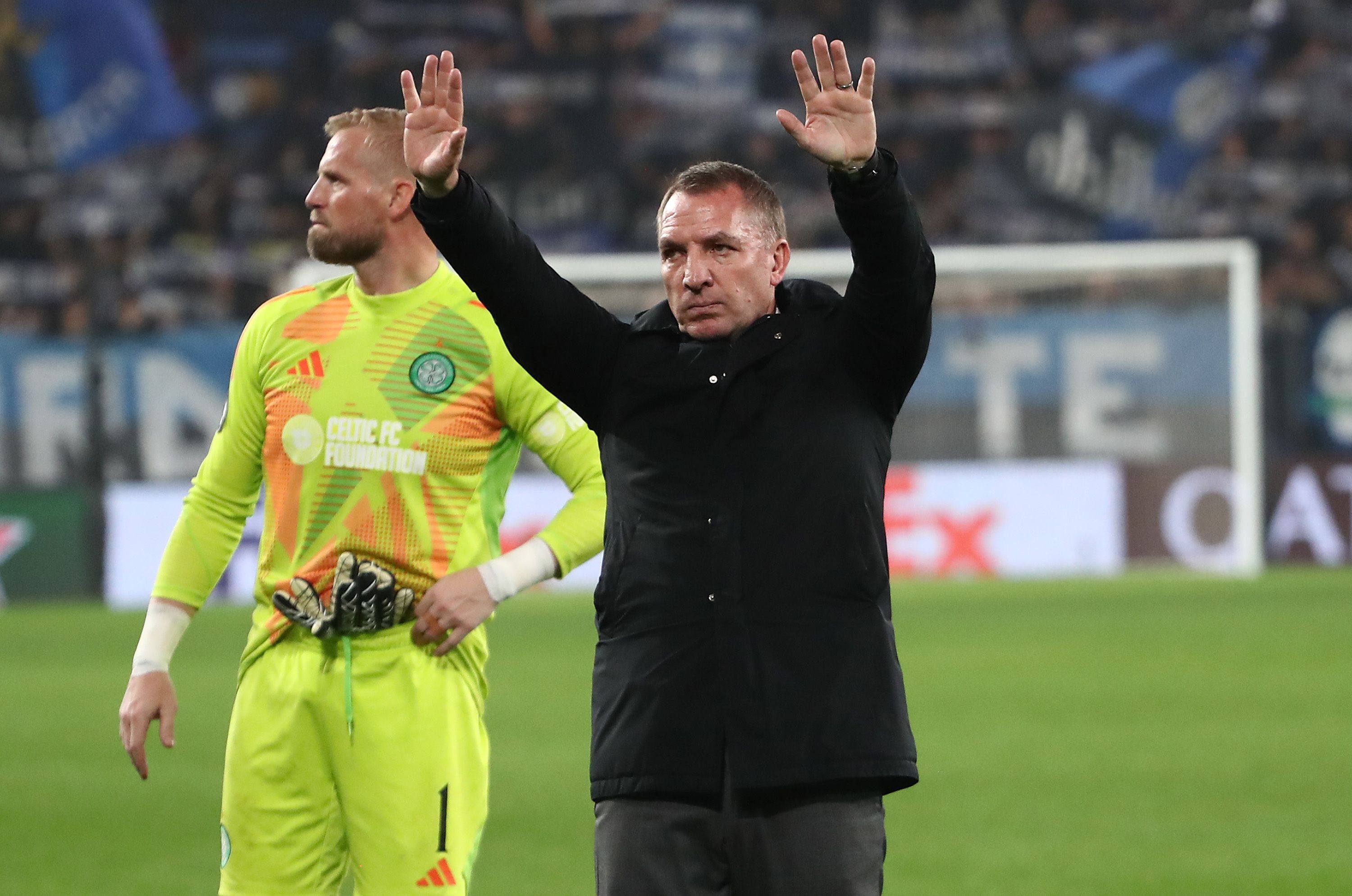 Brendan Rodgers salutes the crowd