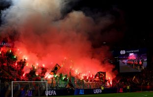 Fans of Celtic set of smoke flares in Dortmund
