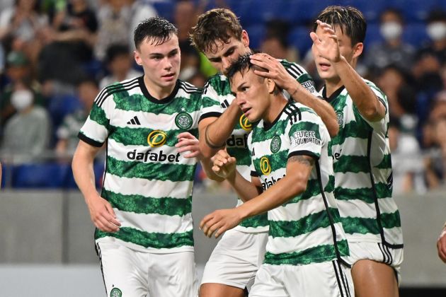 Alexandro Bernabei of Celtic celebrates scoring