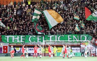 The Celtic End returned to support the Ghirls