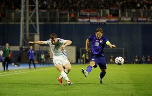 Anthony Ralston in action against Croatia