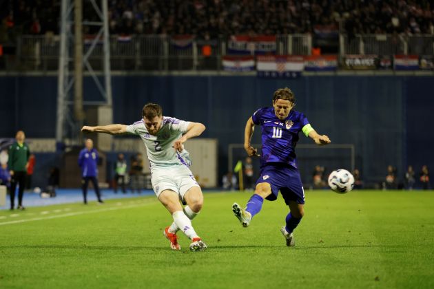 Anthony Ralston in action against Croatia