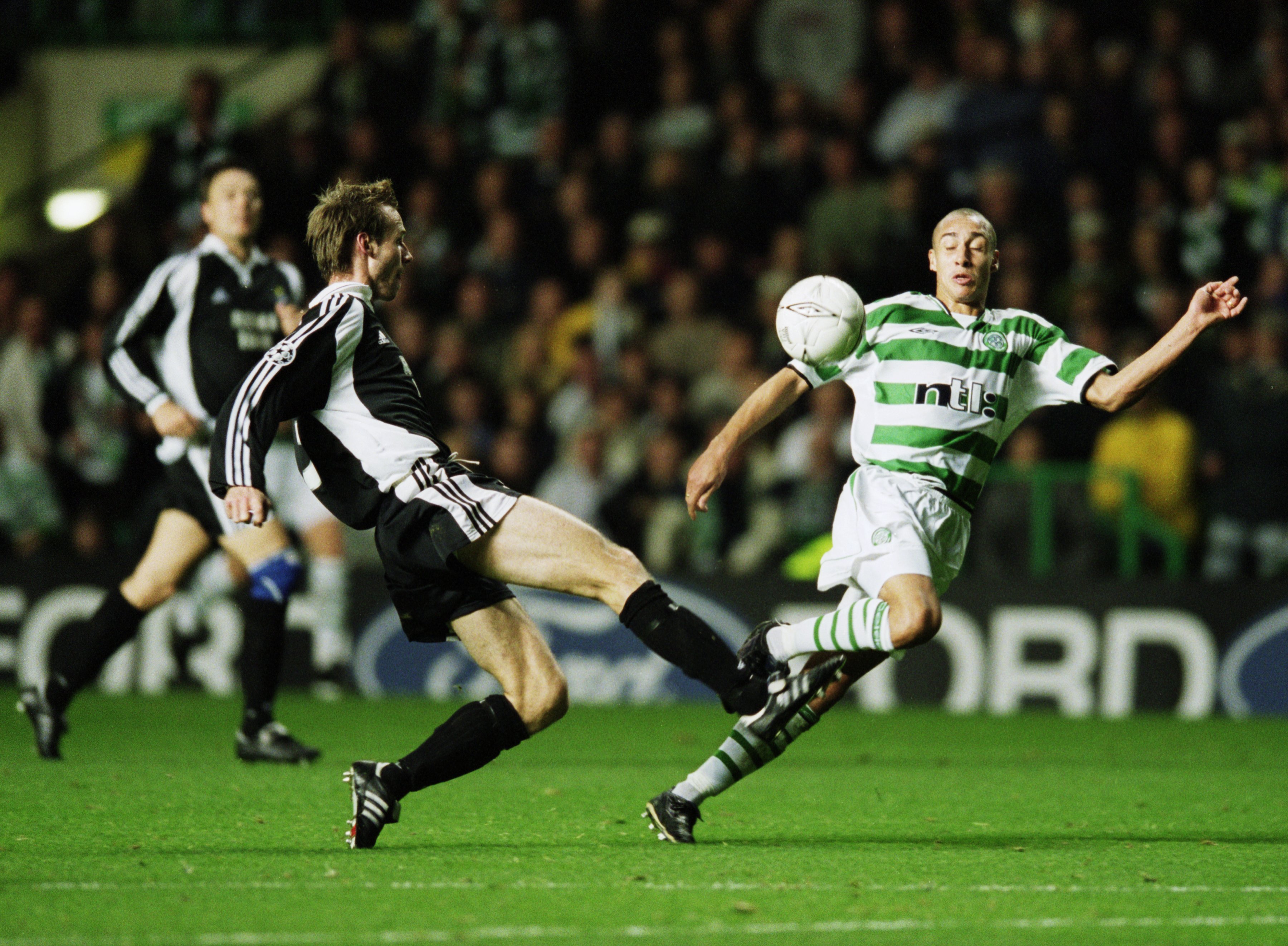 Henrik Larsson in action against Rosenborg 