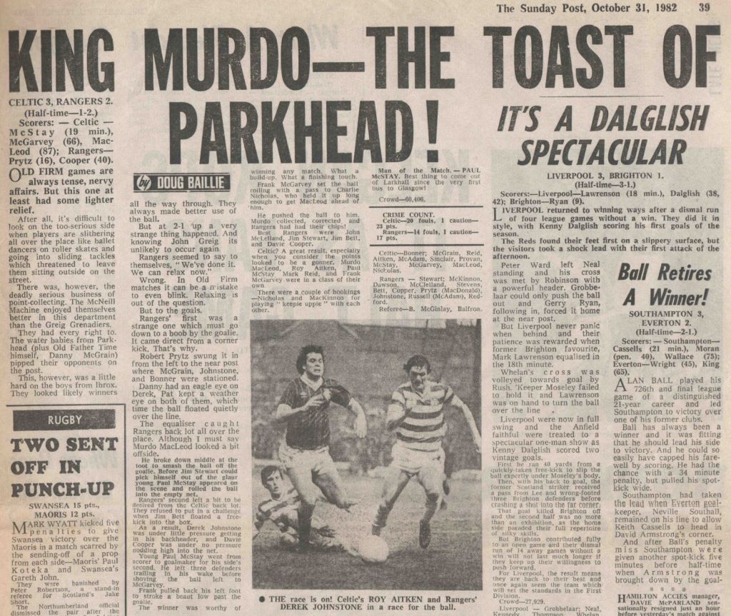 King Murdo the toast of Parkhead