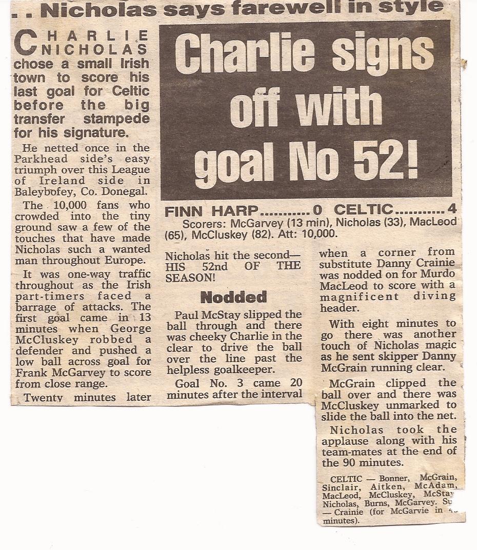 Champagne Charlie signs off with goal No 52!