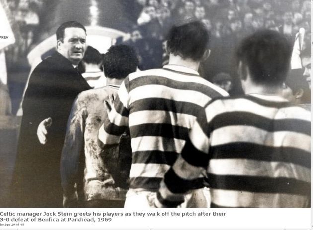 Jock Stein congratulates his Celtic players