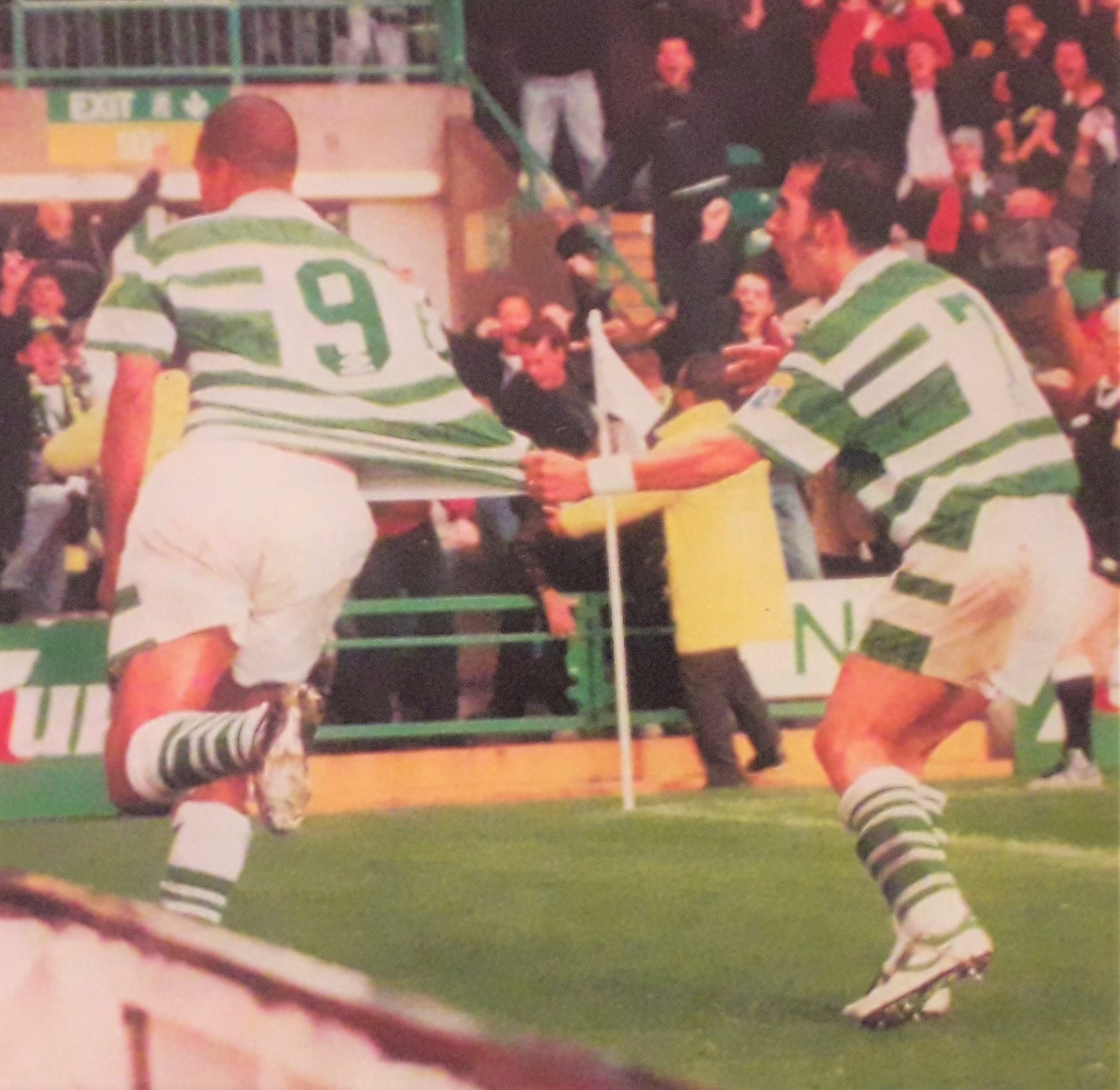 Pierre Van Hooijdonk celebrates his goal.