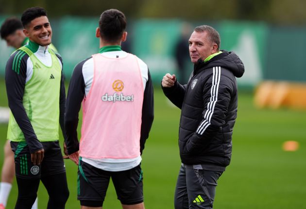 Luis Palma and Brendan all smiles at training last Friday