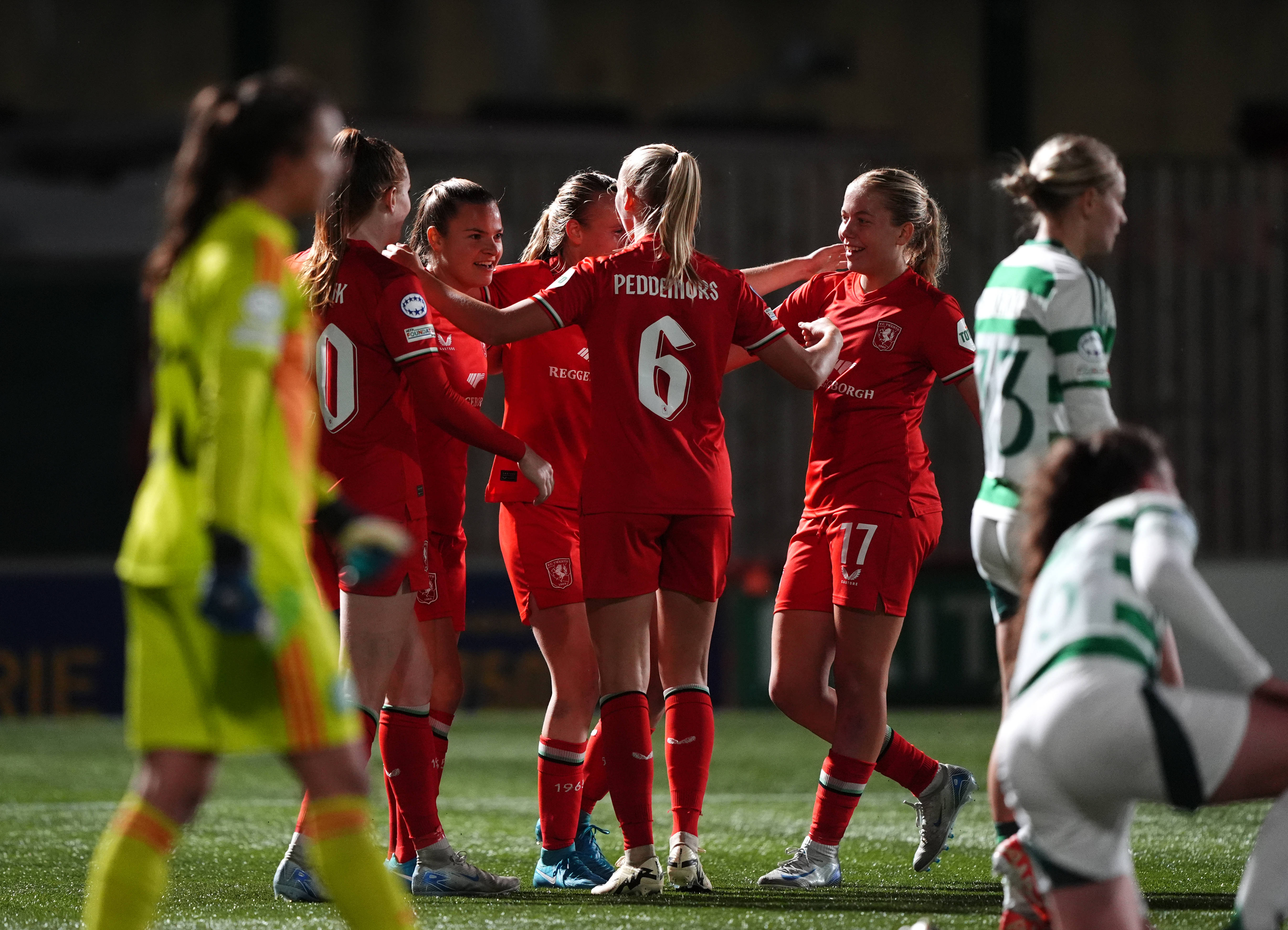 wente's Kayleigh van Dooren celebrates scoring their side's second goal 