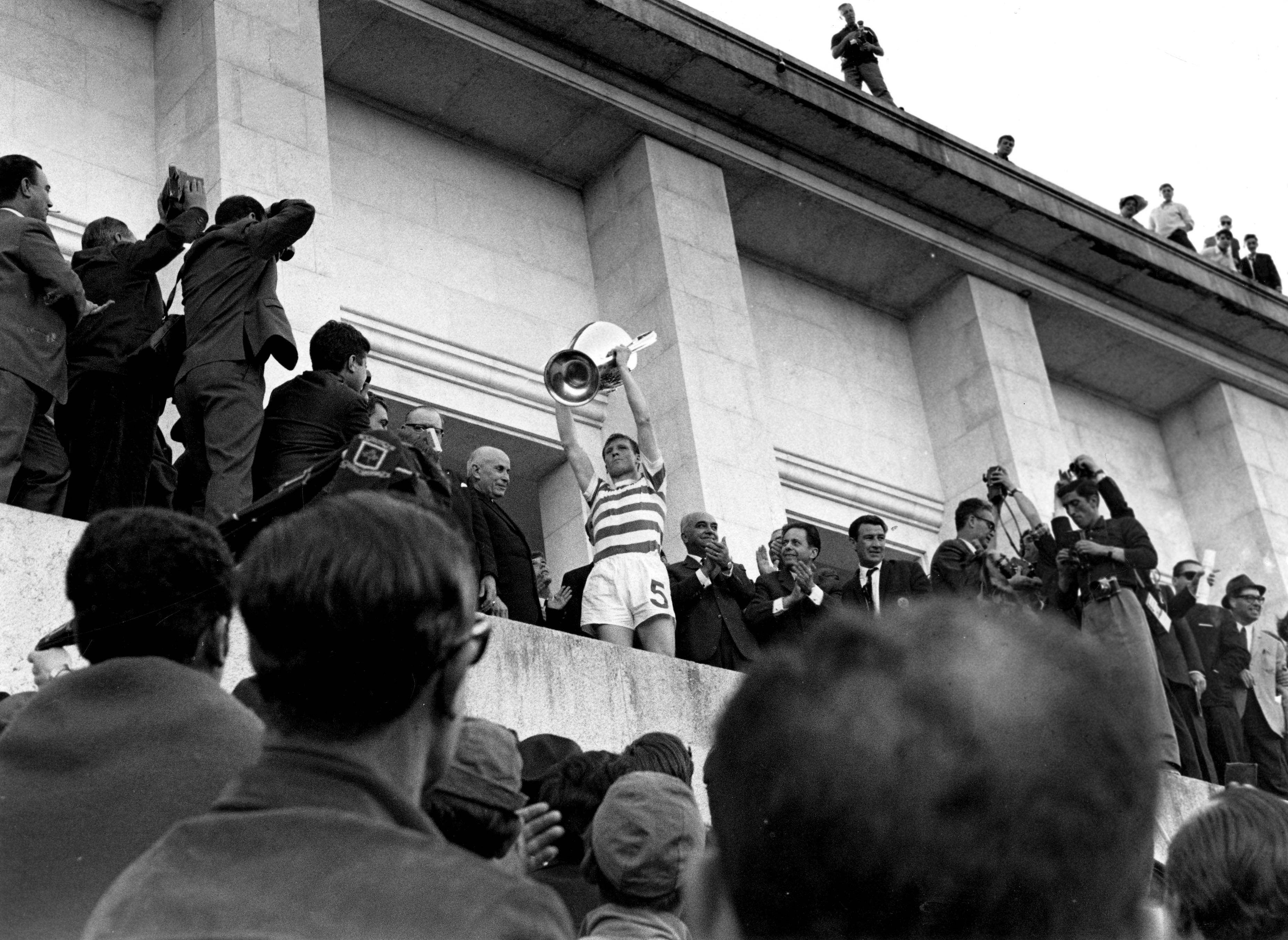 Celtic captain Billy McNeill lifts the European Cup