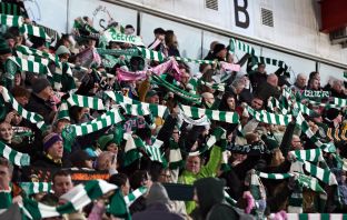 Celtic supporters getting behind the team