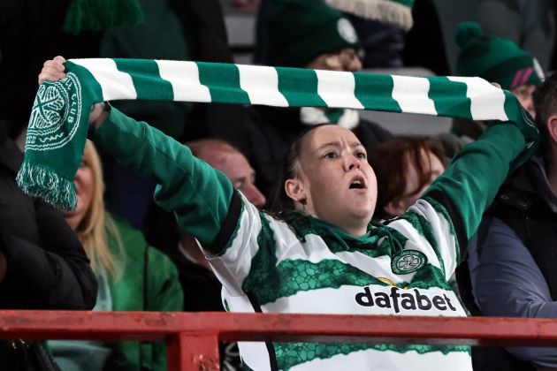 Celtic supporter during Champions League match against FC Twente