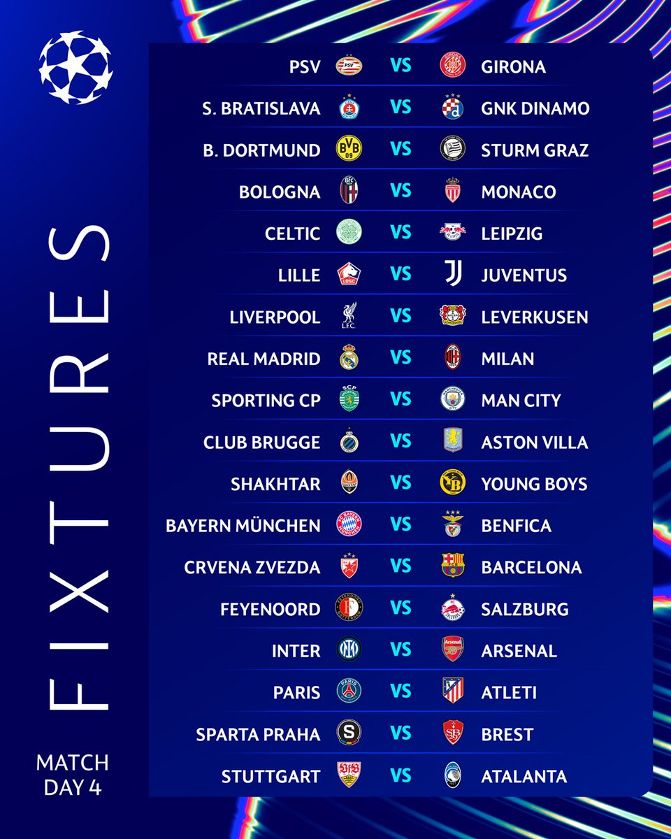 Champions League fixtures