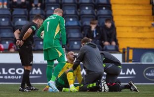 Adam Idah receiving treatment.