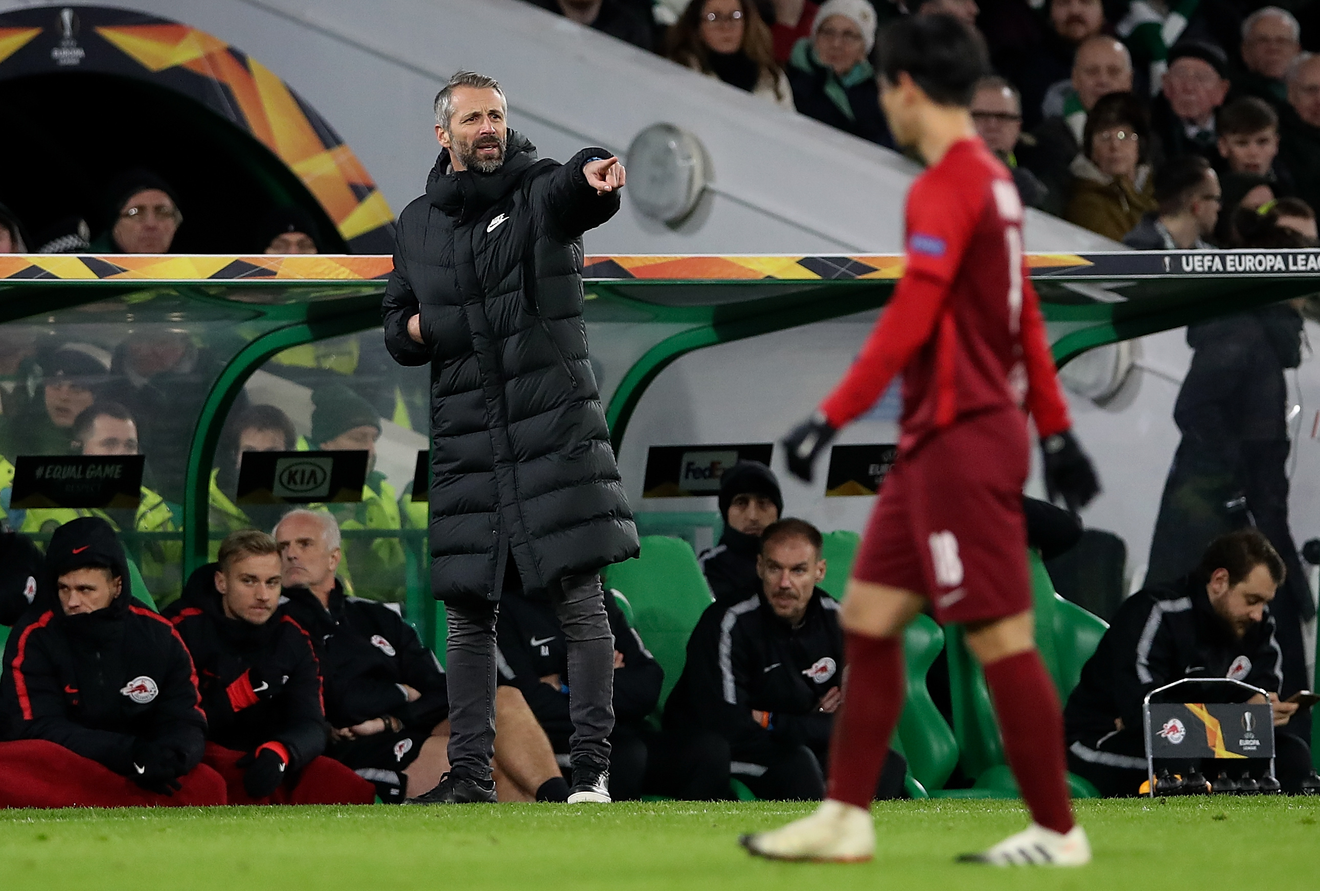 Marco Rose at Celtic Park in 2018