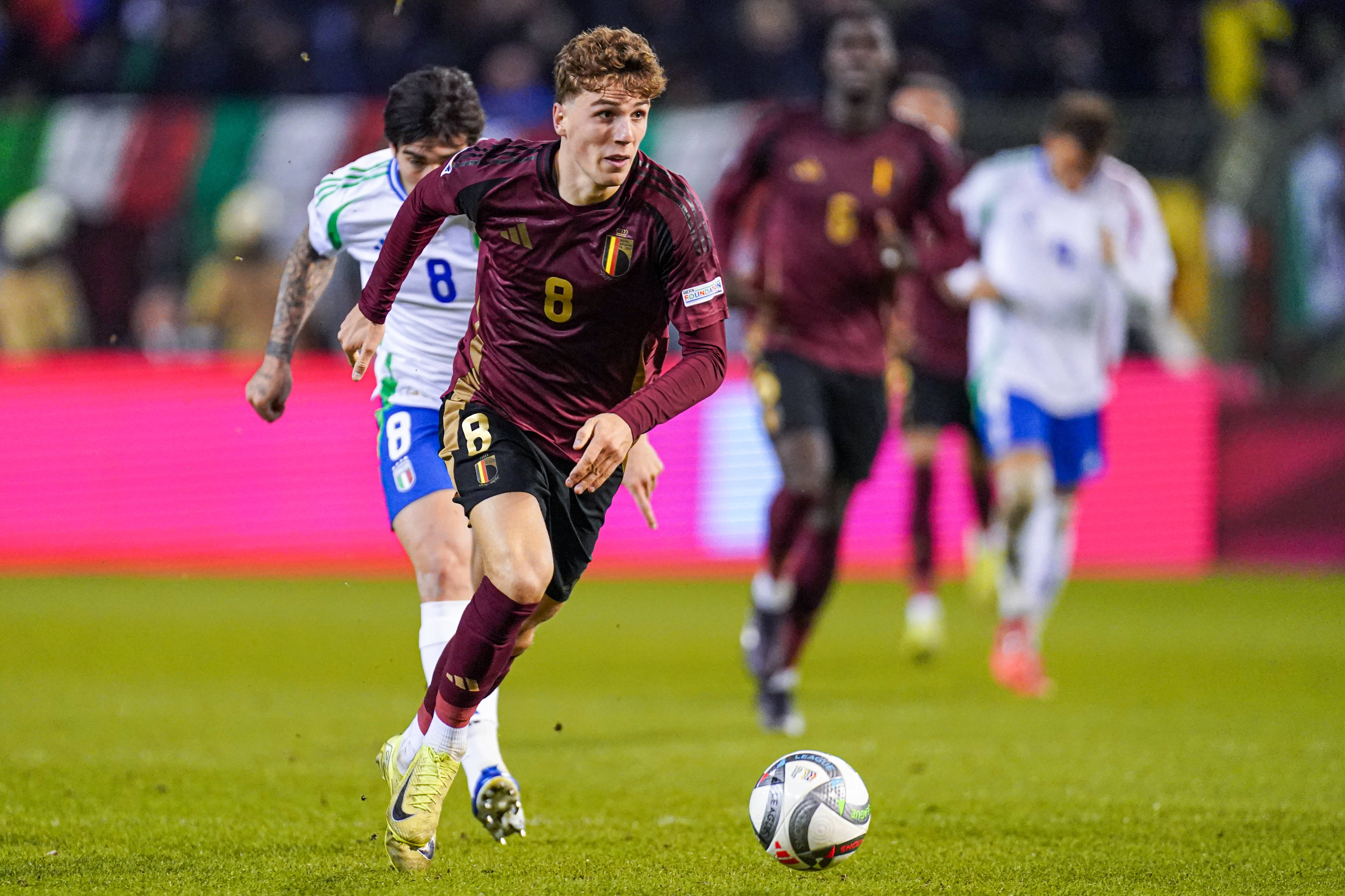 Arne Engels in action for Belgium