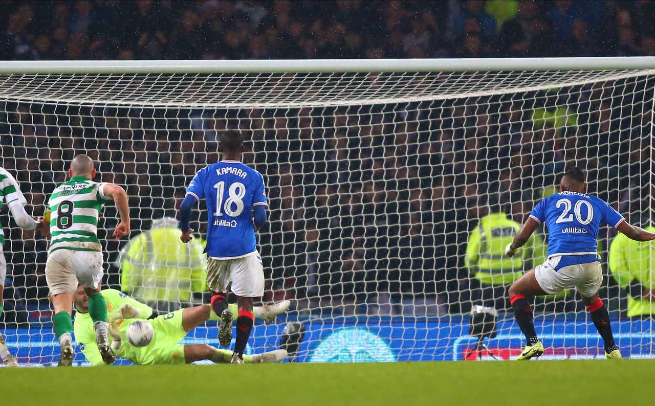 Fraser Forster saves the penalty