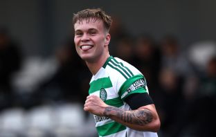 Daniel Cummings of Celtic celebrates