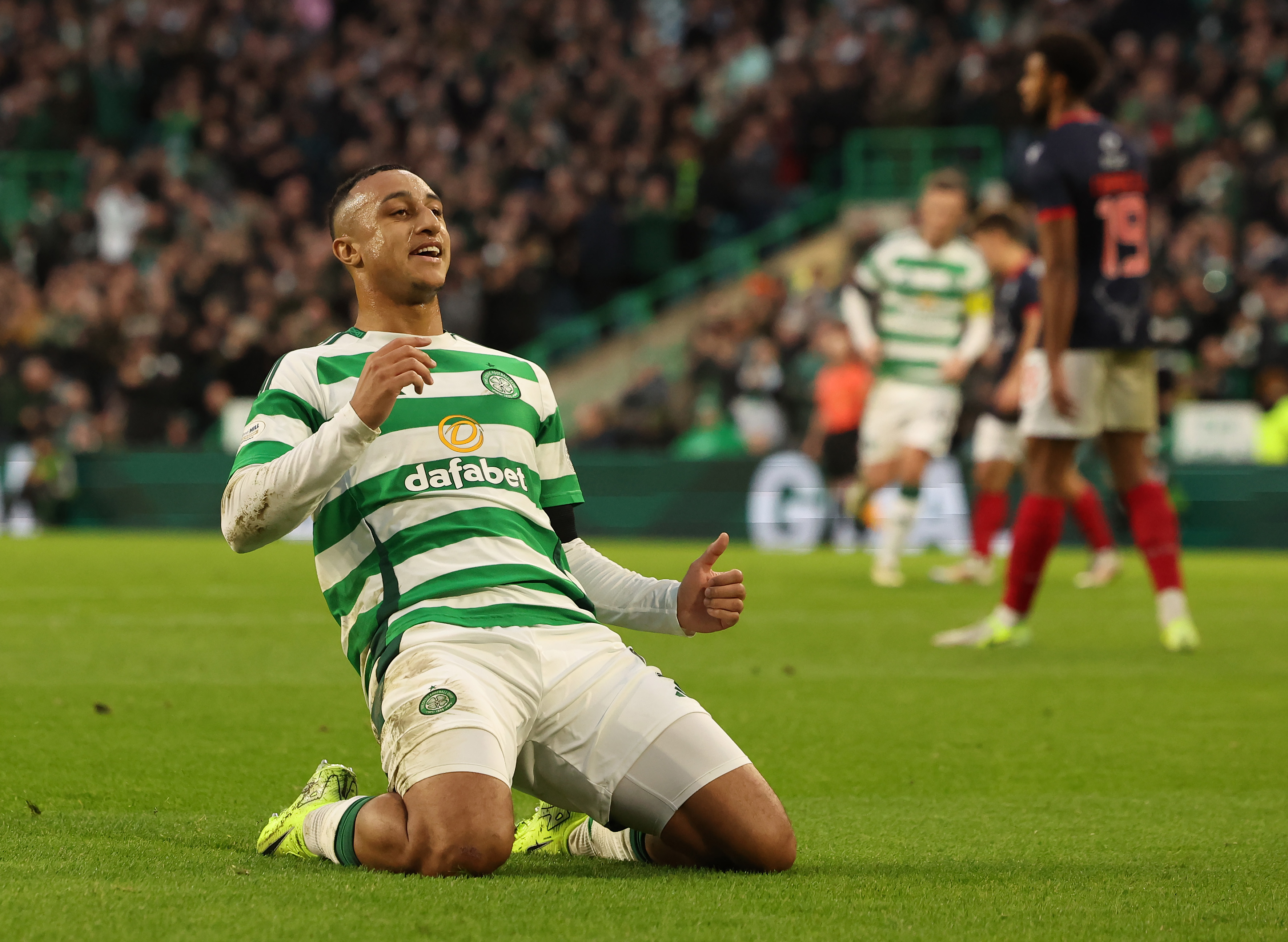 Adam Idah celebrates