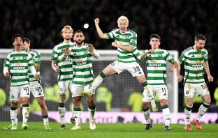 Daizen Maeda jumps for joy