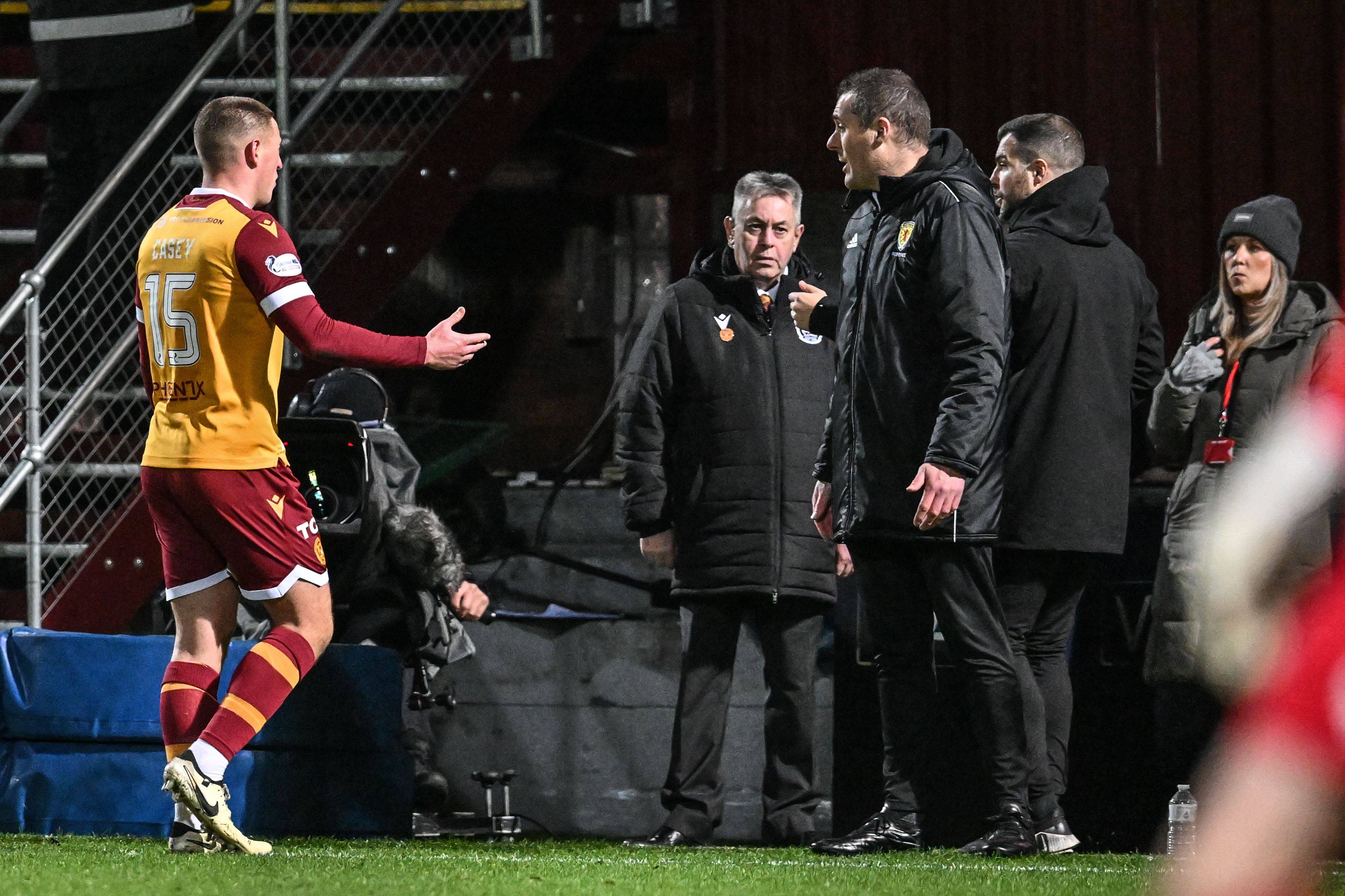 Motherwell's Dan Casey sent off