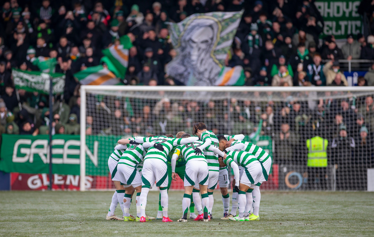 Celtic huddle in Dingwall