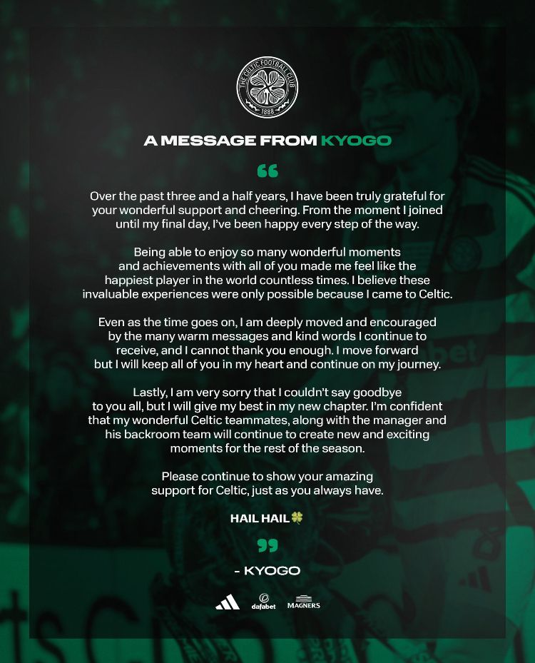 Kyogo says his goodbyes