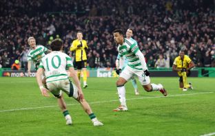 Adam Idah celebrates