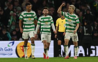 Daizen Maeda celebrates